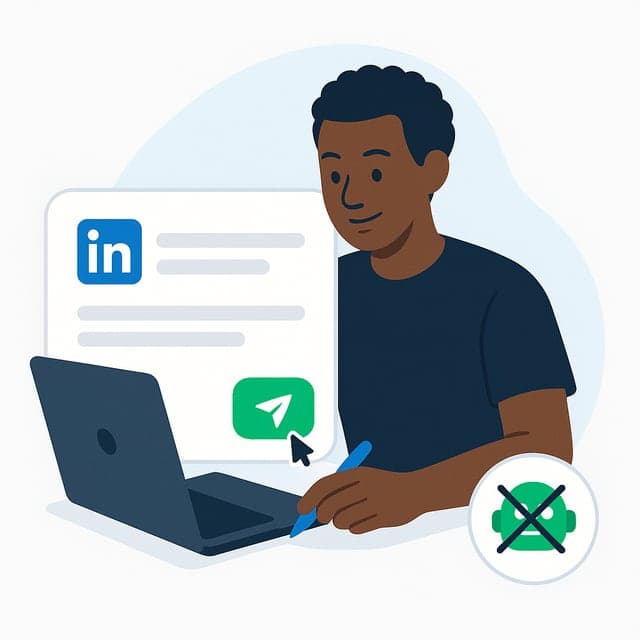 Your VA reads each profile, edits the message and sends it by hand from your account. No mass sends, no bots.