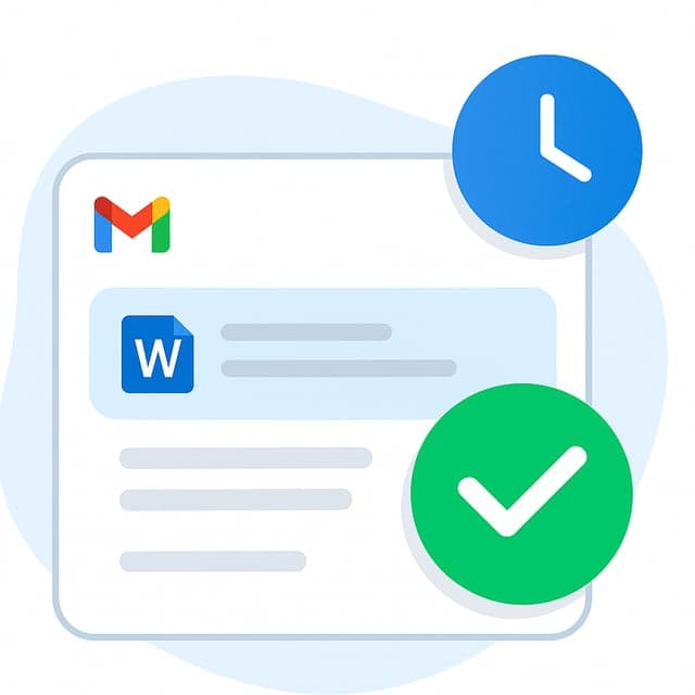 Your VA checks names and dates, then the Word summary is in your inbox just over ten minutes after you hang up.