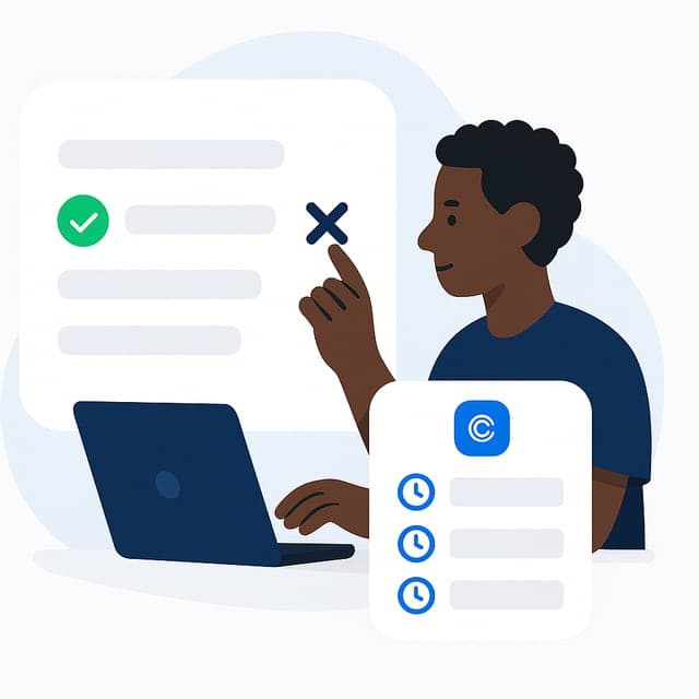 Your VA reviews the ranking, removes any false positives, and books interviews across time zones through Calendly.
