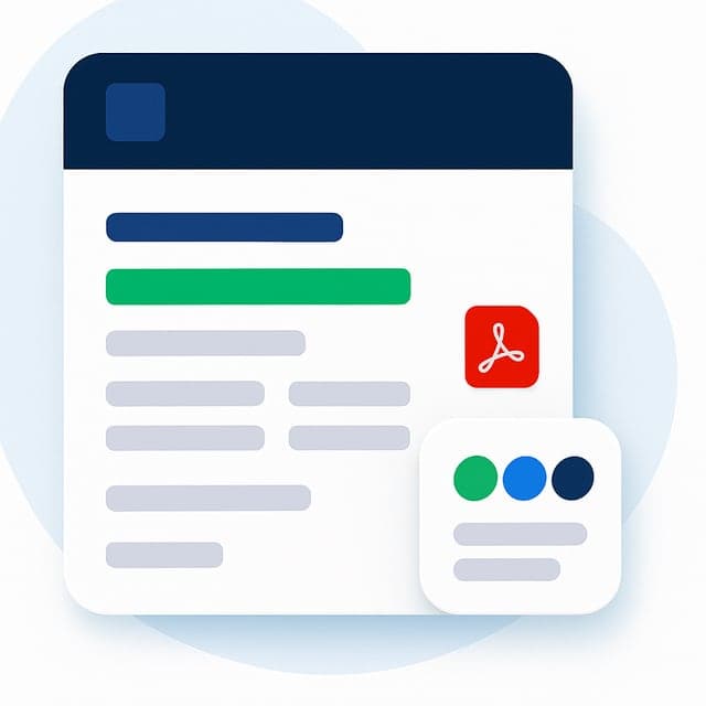 The brief is laid out as a branded PDF with your logo and colours.