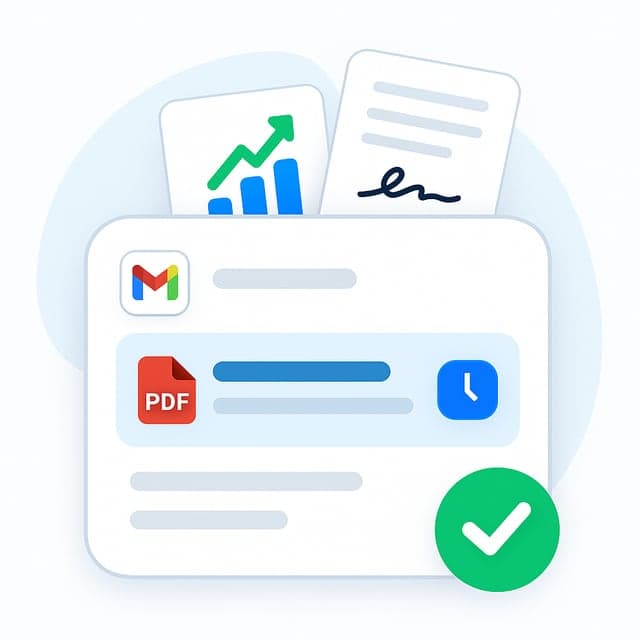 It arrives in your inbox within four minutes. The same flow produces decks, contracts and profiles.