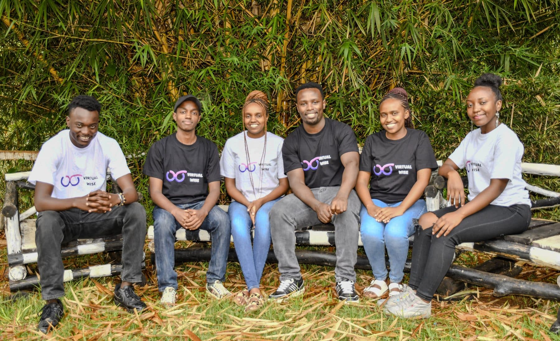The Virtual Wise team in branded t-shirts, together in Kenya