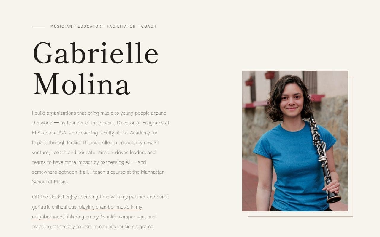 gabriellemolina.com homepage